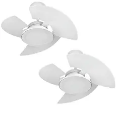 Kit c/2 Ventiladores De Teto Aventador Turbo Led 3 Pás Mdf 130w 750mm Diâmetro Luminária Led