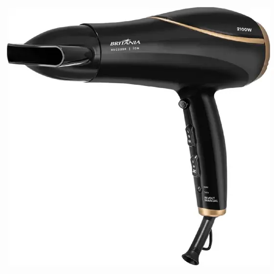 Secador De Cabelos 2100w BSC2250 Tourmaline Íon Na Cor Preto Britânia Bivolt 127v/220v Oferta