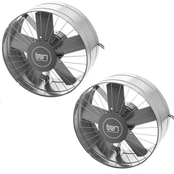 Kit c/2 Ventiladores/Exaustores Axial industrial Bivolt 400mm Grafite  127v/220v