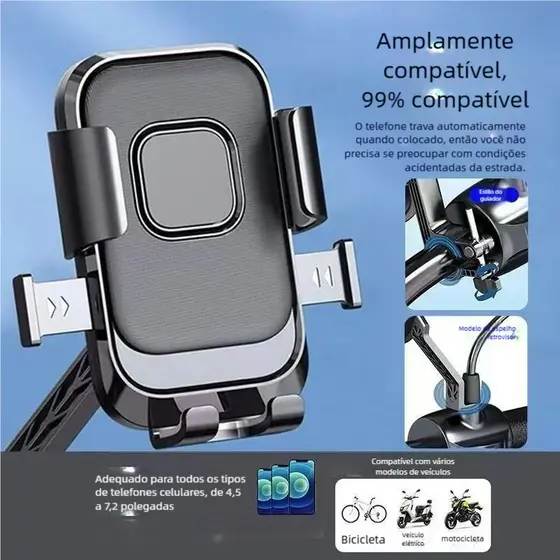 Suporte Celular Impermeável Bicicleta Elétrica – Moto, Estável Sem Balanço