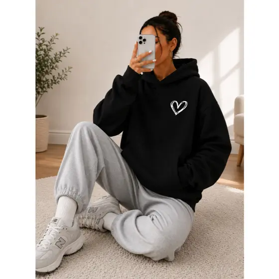 Moletom Feminino Fofo Moletom De Coração Feminino Casaco Feminino