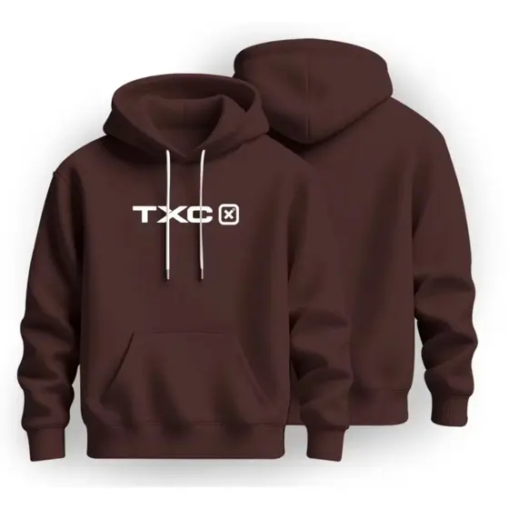 Blusa de Frio moletom TXC Canguru Marrom Premium Unissex Com Capuz Algodao Varias Cores