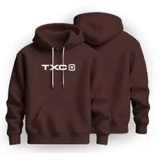 Blusa de Frio moletom TXC Canguru Marrom Premium Unissex Com Capuz Algodao Varias Cores