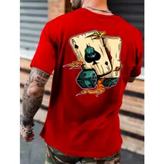 Camiseta Masculina Baralho Camisa Manfinity Truco As Street Wear Estilo 100 Algodão