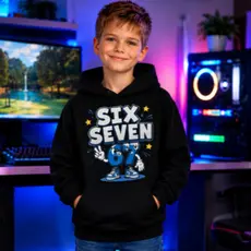 Moletom Canguru Estampado Six Seven 67 Jogo Infantil Menino Unissex Algodão ConfortaveL