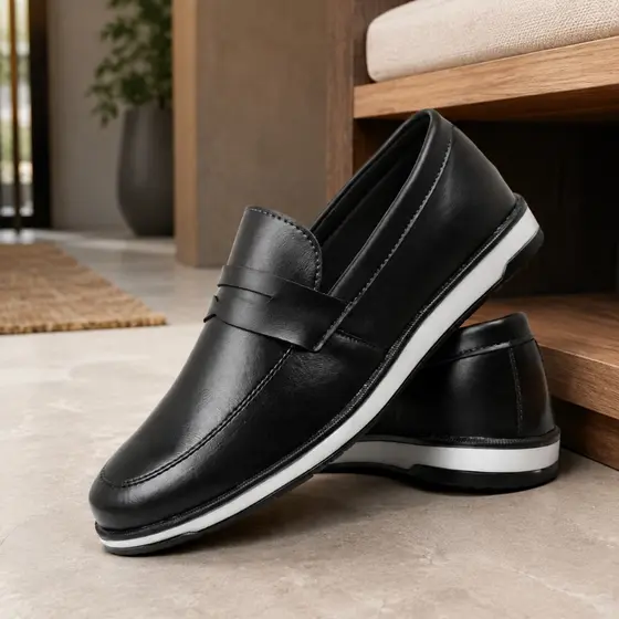 Sapato Social Mocassim Slip On Estiloso Casual Moderno Facil De Calçar Confortavel Na moda