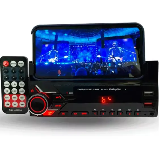 Mp3 Player 3011f Bluetooth Usb Sd com Suporte Celular First Option