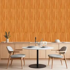 Papel de Parede Madeira Efeito Piso Laminado Claro Sala Cozinha Quarto Banheiro Escritorio 3D