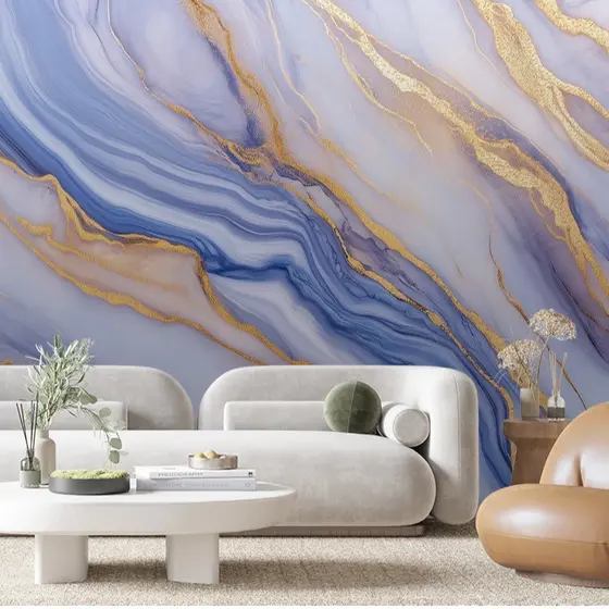 Papel De Parede Adesivo Lavavel Mármore Imperial Marrom Quarto Sala Cozinha Studio Escritorio 3D