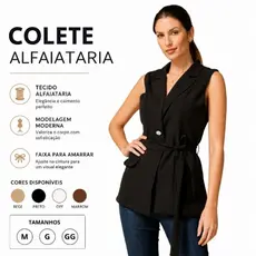 Colete Feminino Longo Comprido Alfaiataria Moda Gringa Cinto Colete Social Envio Rapido