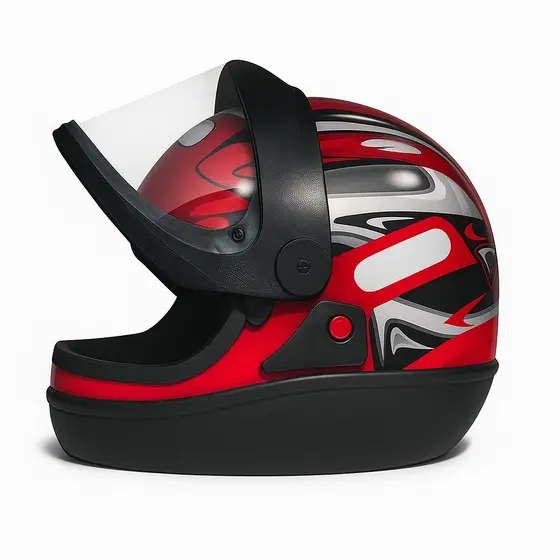 Capacete Moto Masculino  San Marino Automático Vermelho Brilhante