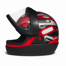 Capacete Moto Masculino  San Marino Automático Vermelho Brilhante