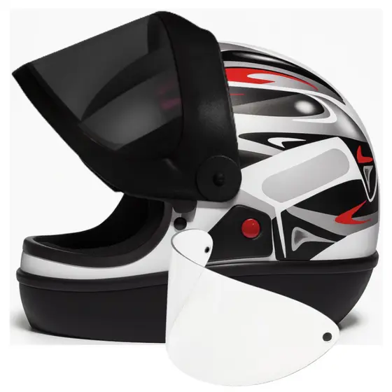 Capacete Moto San Marino  Branco Automático Mais Viseira Fume