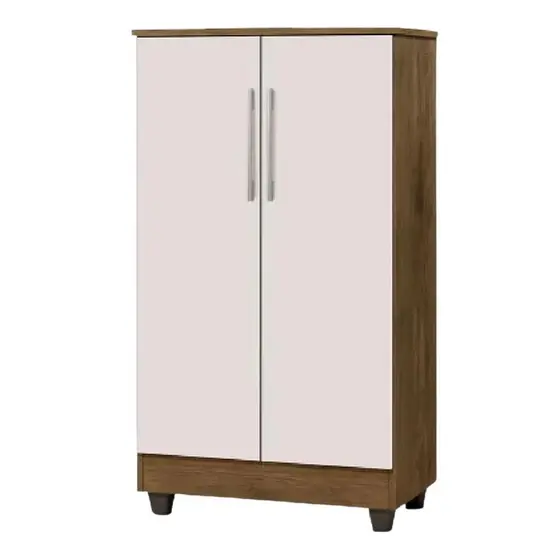 Armário Multiuso Organizador Lavanderia 2 Portas 1,18m Smart Jequitibá/Off White J&A