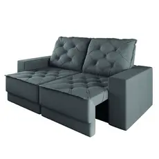 Sofá Retrátil e Reclinável 3 Lugares 1,80m Verona Suede Cinza Mamflex