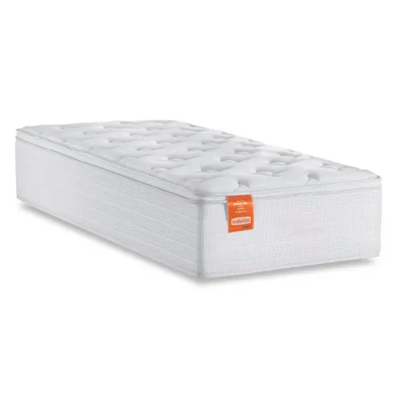 Colchão Solteiro Molas Ensacadas Real Pillow Top 88x188x27cm Branco Inducol