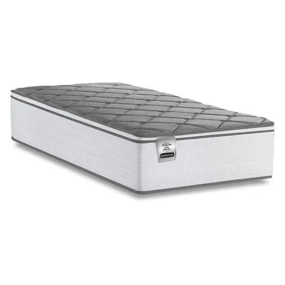 Colchão Solteiro Molas Com Pillow Max Force 88x188x27cm Branco/Cinza Inducol - Suporta Até 200 Kg