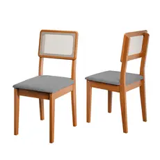 Conjunto 2 Cadeiras Encosto em Tela Sala de Jantar Santiago Dobuê