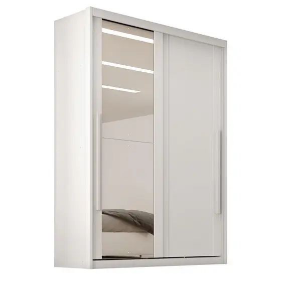 Guarda Roupas Casal 2 Portas de Correr com Espelho 100% MDF 3 Gavetas Ravena