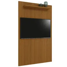 Painel Para Tv Até 55 Polegadas Ripado Impressão 3D Egeo Com Prateleira 1,35m Cedro EDN