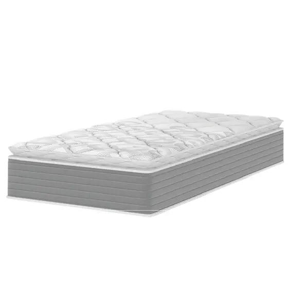 Colchão Solteiro Molas Ensacadas Pillow Top 88x188x25cm Martino Cinza Umaflex