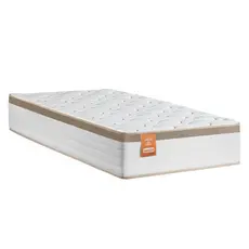 Colchão Solteiro Molas Ensacadas Real 88x188x27cm Branco / Bege - Suporta até 130Kg