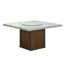 Mesa Amsterdã Tampo Giratório Dobuê Cedro / Off White 1,36m