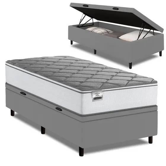 Cama Box Baú Solteiro Real Max Force Softgel 88x188x68cm