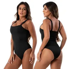 Body Maio Feminino Suplex Decote Quadrado Alça Larga