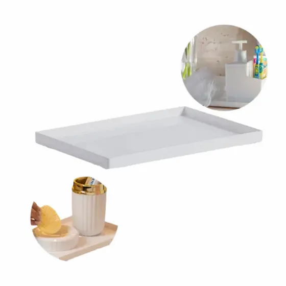 Kit 2 Bandejas Acrílicas 25x17cm | Organizador multiuso para Lavabo Banheiro  – Disponível em 3 cores