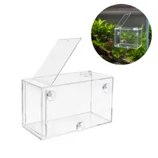 Armadilha para Aquário em Acrílico 18x10x12cm Para Peixes com Ventosas e Entrada para Ração