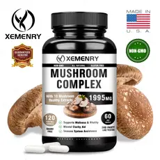 Contém Pó De cordyceps , Extrato De ganoderma Cogumelo shiitake E Juba De Leão ; Adequado Para Homens Mulheres .