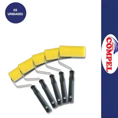 Rolo de Espuma 9cm Com Cabo Pop Compel 5 Unidades