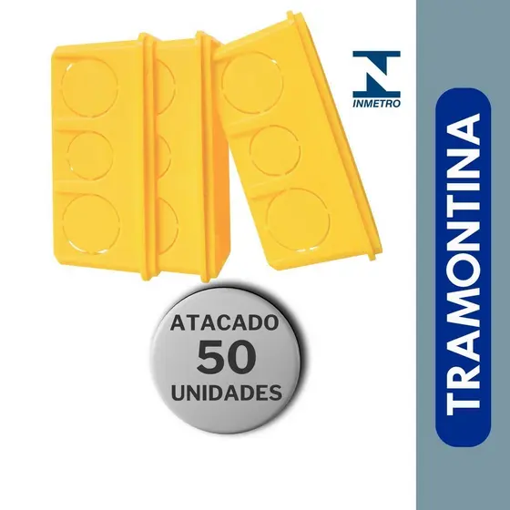 Caixinha de Embutir Tramontina Retangular 4x2 Kit 50 Peças