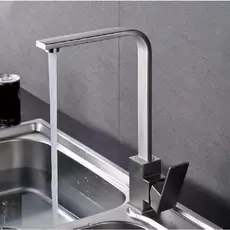 Torneira Quadrada Cozinha/ Lavabo Aço Inox 304 Quente E Fria