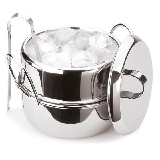 Balde De Gelo Térmico Inox Com Pinça Tampa 1 Litros Drinks Bar Bebidas Baldinho Festa Mesa Servir Cooler