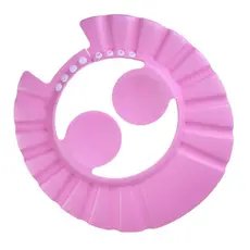 Touca Banho Rosa Bebe Infantil Protetora Olhos Ouvidos Ajustavel Facil Usar Anti Shampoo