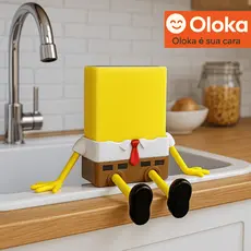 Suporte de Esponja Bob Esponja – Deixe Sua Pia Divertida e Organizada!