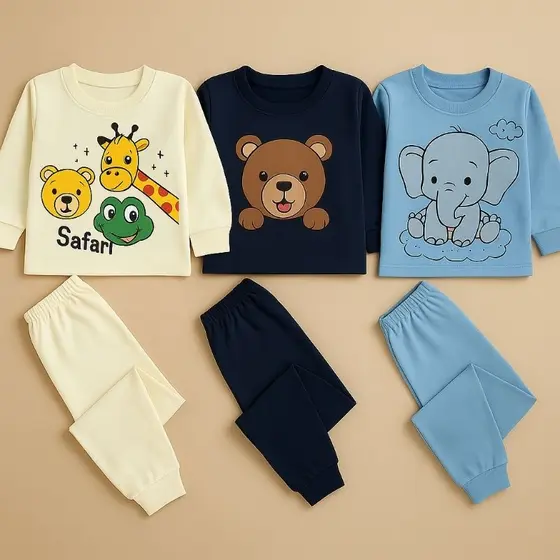Conjunto Bebê 100% Algodão Camiseta Manga Longa e Calça Menino Tamanhos P ao GG