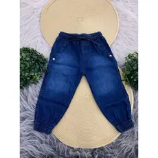 Calça Jogger Jeans Infantil Menino e Menina 1 ao 3 Anos - Calça Jeans Infantil de Criança Masculina e Feminina Blogueiro e Blogueira.