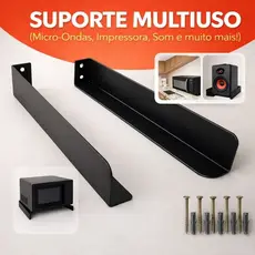 Suporte para Microondas, Impressora, Forno e Bebedouro Aço Reforçado, Preto - Micro-Ondas