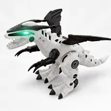 Dinossauro Robô Dragão Branco Com Luz Som Brinquedo Dinotech