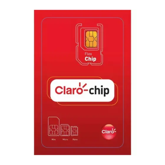 Chip para Celular Claro 5G Triplo Corte Sem Reacarga Pré Pago