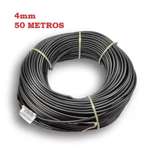 Rolo Espaguete Liso Tubo Isolamento 4mm 50 Metros Preto