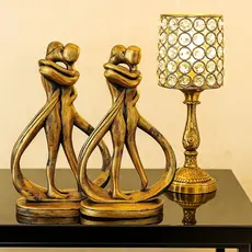 Estátua Escultura Estatueta Casal Abraçado Entrelaçado Minimalista Decorativo Luxo Decoração Quarto