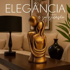 Escultura Casal Abraçados Estatueta Decorativa Para Home Sala Aparador Presente Envio Rápido