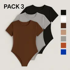 Kit 3 Body Feminino Manga Curta Suplex Premium Duplo – Estilo, Conforto e Economia