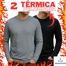 KIT C/2 Blusa de Frio Masculina Segunda Pele Térmica Pelúcida Inverno Manga longa