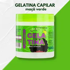 Gelatina Modeladora de Cachos Ondulados Crespos Maça Verde Alta Definição Penteados antifrizz 500g