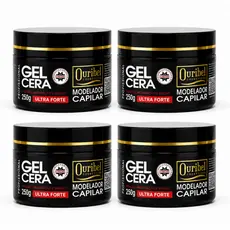 Kit 4 Unidades Gel Cera Capilar Ouribel 250g - Fixação Forte e Hidratação com D-Pantenol